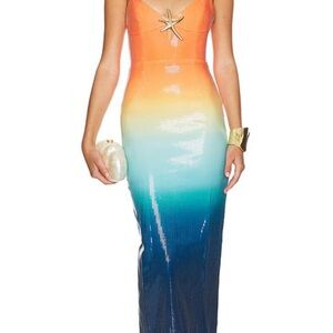 Elegant Multicolor Gradient Dress